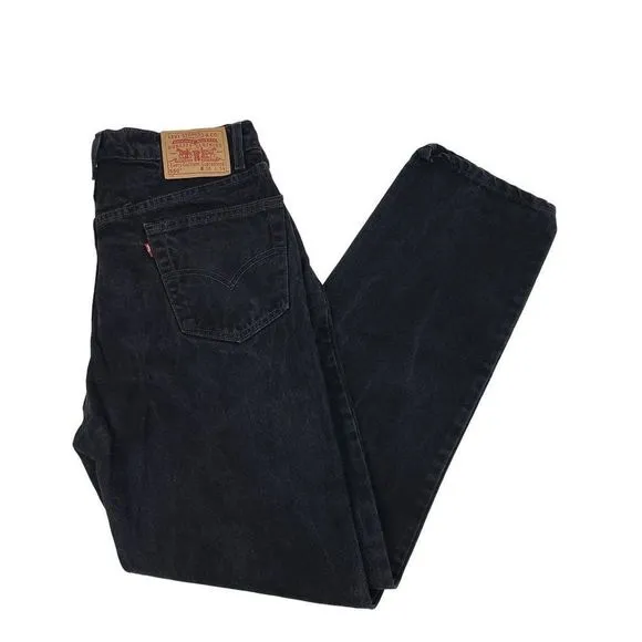 Vtg Levi's 550 Black Straight Legs Relaxed Men Jeans 36x34 (34x34) Made USA