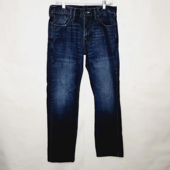 Levis 505 Men's Dark Wash Denim Jeans Size 33x32