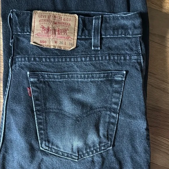 Levi's 550 Black Relaxed Fit Tapered Leg Jeans