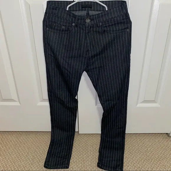Jeans With Pinstripes In Black