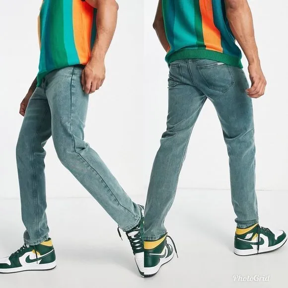 ASOS Liquor n Poker straight leg jeans in washed green denim
          
      NWT