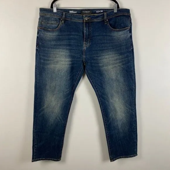 Liverpool Los Angeles Mens Relaxed Straight Leg Jeans 42x30 Dark Wash