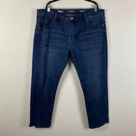 Liverpool Los Angeles Mens Relaxed Straight Leg Jeans 42x30 Dark Wash