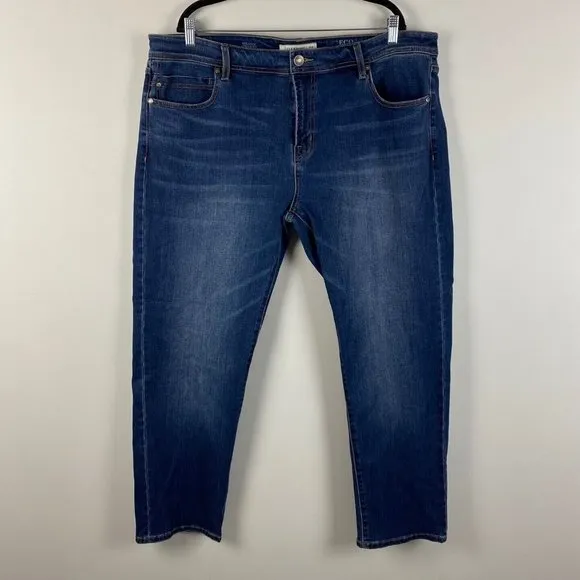 Liverpool Los Angeles Mens Regent Relaxed Straight Leg Jeans 42x30 Dark Wash