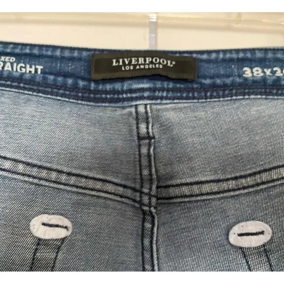 Liverpool of Los Angeles Mens Relaxed Straight 38 x 30 Jeans