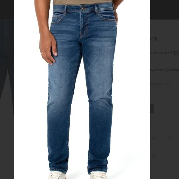 Liverpool Modern Straight Jeans Vintage Style Wash 28x30