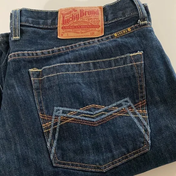 Lucky brand jeans size 38 mens blue denim 181 bootleg