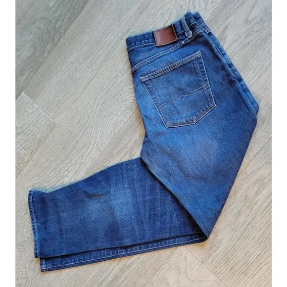 Lucky Brand 221 Original Straight Jeans Mens 32x32 Blue Stretch Italian Denim