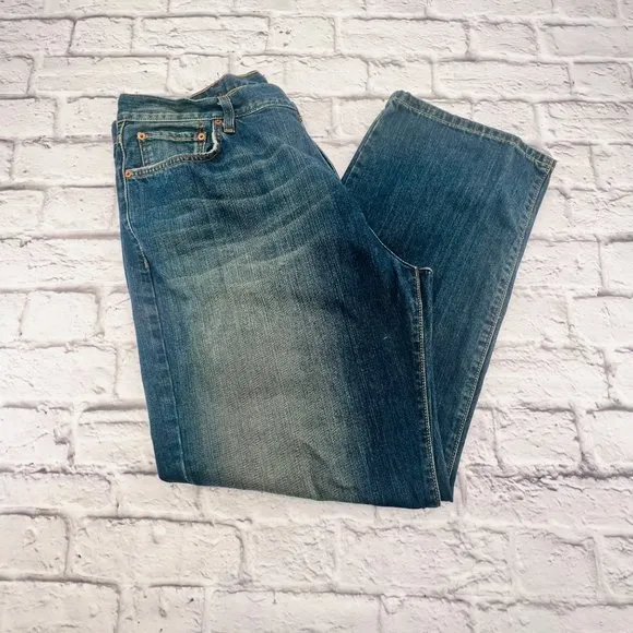 Lucky Brand Men's Bootcut Zip Fly Jeans Size 38 Short High Rise Dark Wash