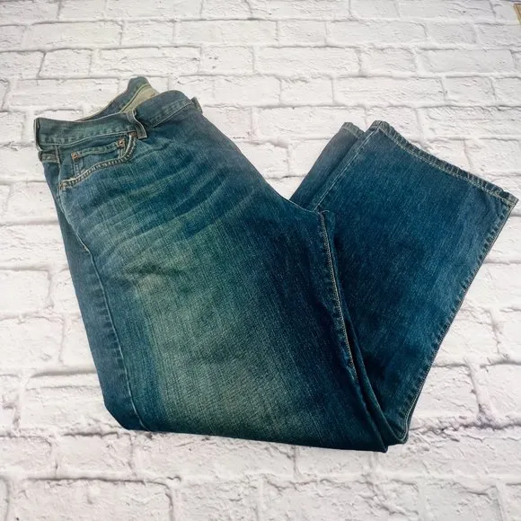 Lucky Brand Men's Bootcut Zip Fly Jeans Size 38 Short High Rise Dark Wash