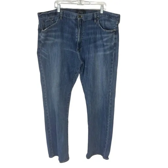 Lucky Brand Mens Jeans Blue 181 Relaxed Straight Medium Wash Denim Size 46x32