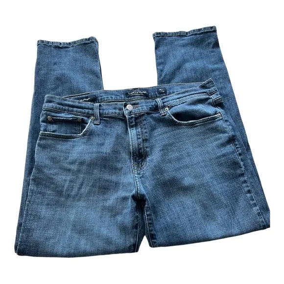 Lucky Brand 221 Straight Men Cotton Blue Denim Stretch Jeans Size 36