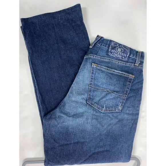 Lucky Brand Men's Classic Fit 100% Cotton Distressed Denim Blue Jeans 36x30 C121