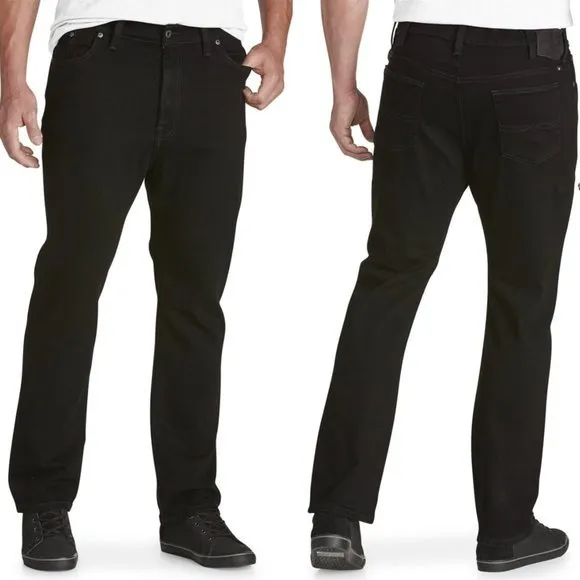 Lucky Brand Men's Athletic-Fit Stretch Black Jeans Tall Size 46x30