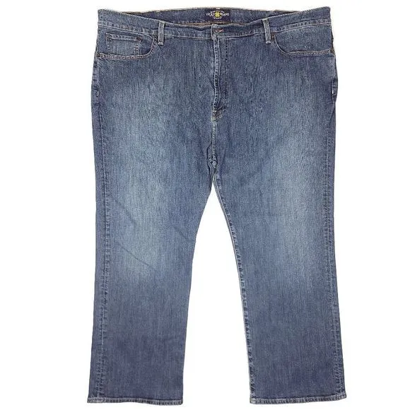 Lucky Brand Jeans Mens 52x29 181 Relaxed Straight Dark Wash Blue 15.5" Rise