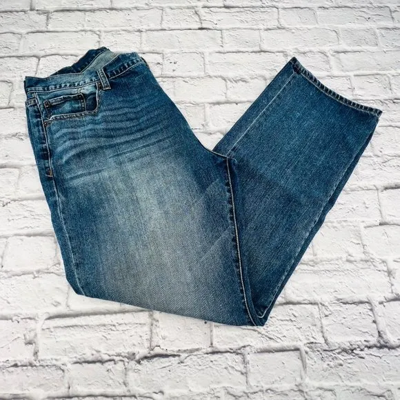 Lucky Brand Jeans Men's Size 42x34 Medium Wash High Rise 181 Relaxed Straight