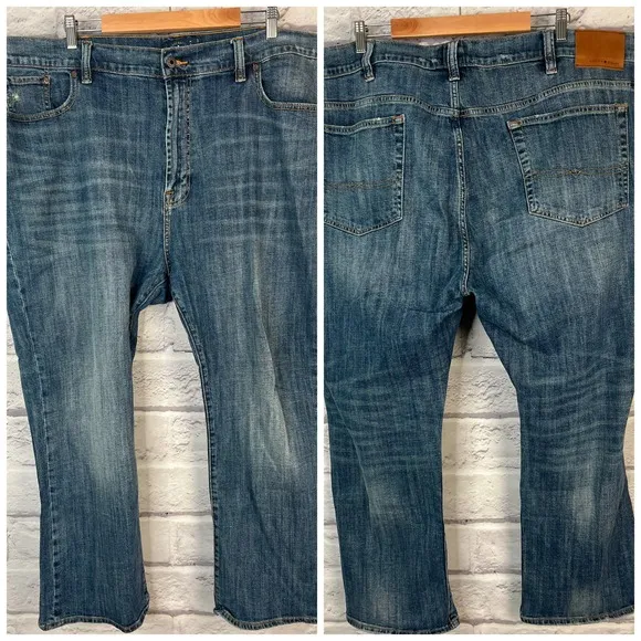 LUCKY BRAND Men's 48 x 30 181 Relaxed Straight Blue Denim Jeans Zip Fly Work