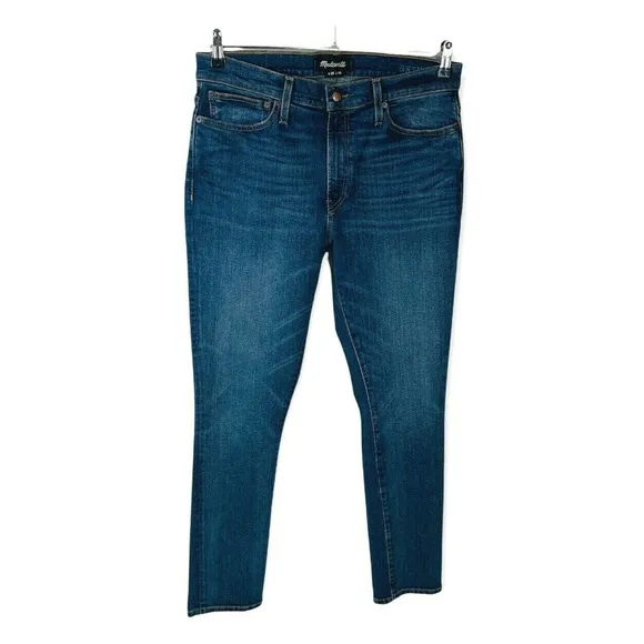 New Madewell Mens Skinny Jeans Medium Wash Stretch Sz 35X32 Pockets Blue