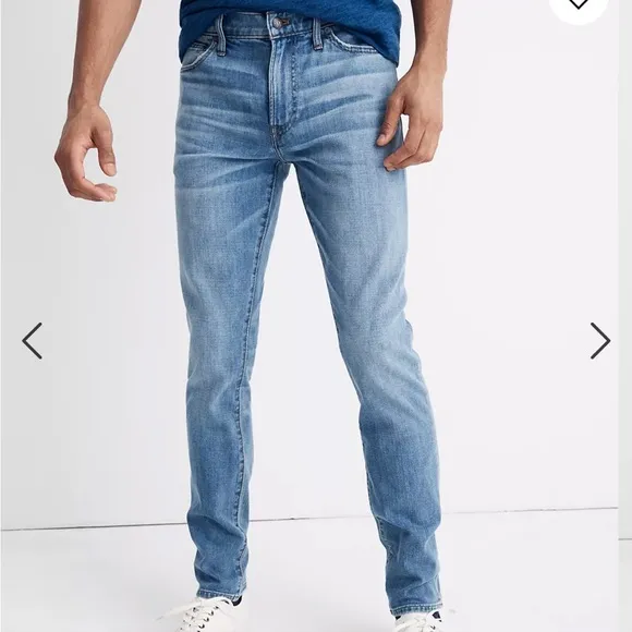 Mens Madewell skinny jeans in Stevens Wash W29 L32 distressed 90’s