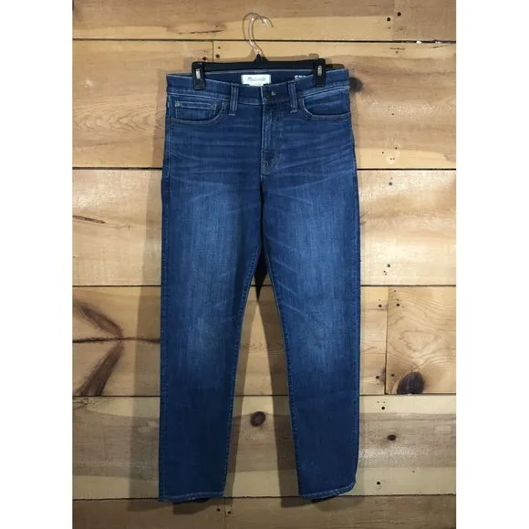 Madewell Straight Leg Cool Max Jeans Mens Size 31x32 Denim Stretch Distressed