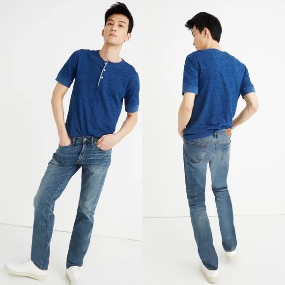 Madewell Straight Everyday Flex Jeans in Hutchins Wash W35