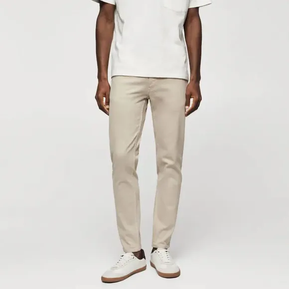 MNG Mango Mens Beige Skinny Jeans Size 34