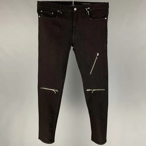 MARC JACOBS Size 36 Black Cotton Zip Fly Slim Jeans
