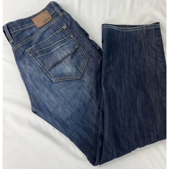 Men's MAVI Matt Relaxed Straight Leg Stretch Dark Wash Blue Jeans size 38 X 32