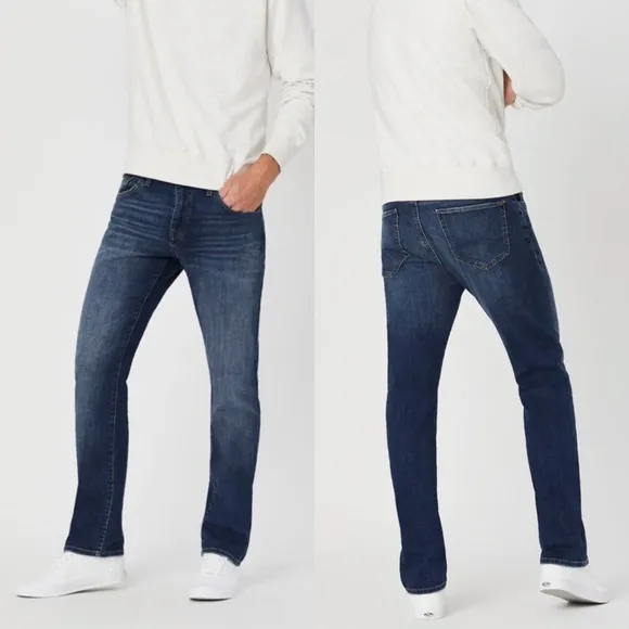 Mavi Zach Straight Leg Mid Used Williamsburg Classic Medium Blue Wash Jeans
