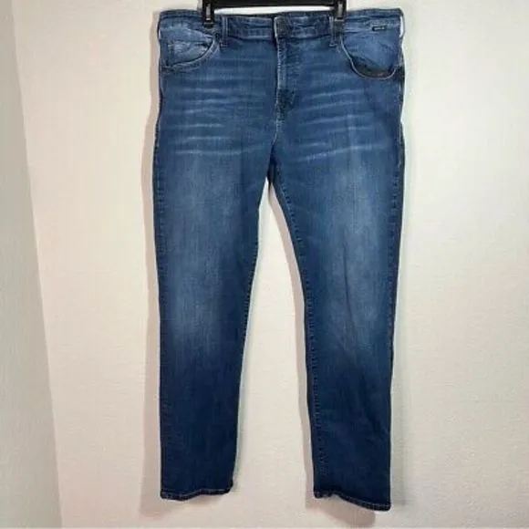Mavi Blue Denim Matt Relaxed Straight Leg Jeans Mens Size 40/34