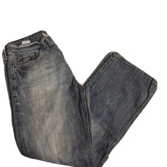 Mavi Matt Relaxed Straight Jeans Mens 33x30 Medium Blue Denim