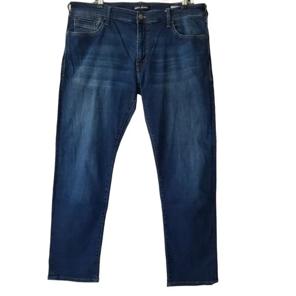 Mavi Jeans Mens Size 38x32 Zach Straight Leg Dark Wash Stretch Blue Jeans