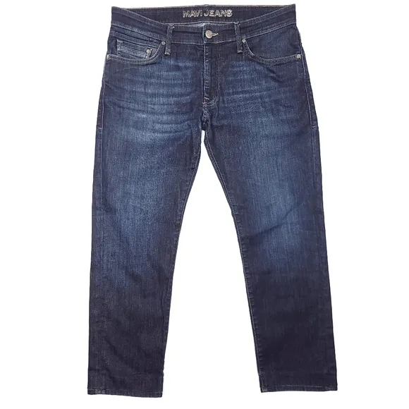 Mavi Jeans Mens 33x27 Marcus Slim Straight Dark Wash Stretch Classic 9.5" Rise