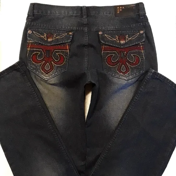 ☠"Monarchy Denim Jeans". Mens Size: W32xL32 (Runs Longer)