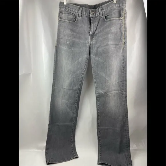 Monarchy Light Gray Distressed Jeans Sz 32