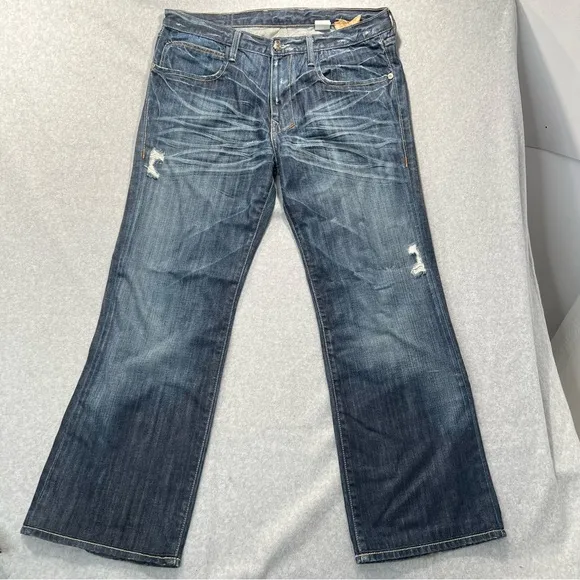 Monarchy jeans Mens 36x30 actual 38x30 Y2K wide leg flap pocket Urban Streetwear