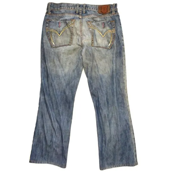 Authentic Monarchy Men's Distressed Straight Leg Jeans 34x28