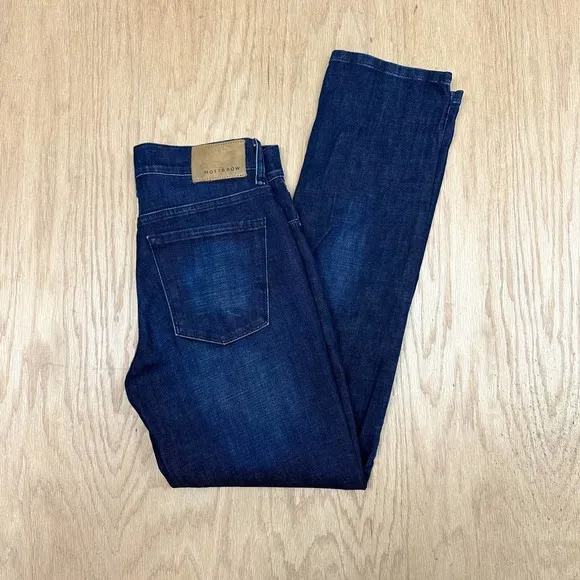 Mens MOTT & BOW Slim Fit Stretch Dark Indigo Wash Denim Jeans 29 x 30