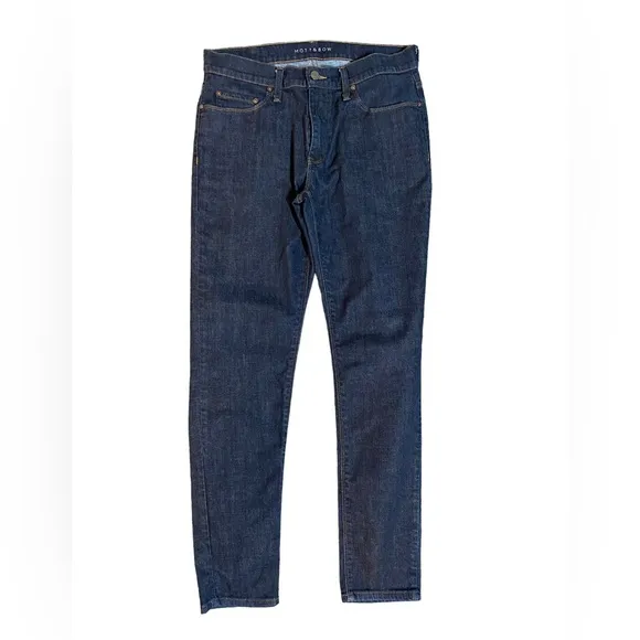 Mott & Bow Mens Dark Indigo Wash Denim Jeans Skinny 32x32