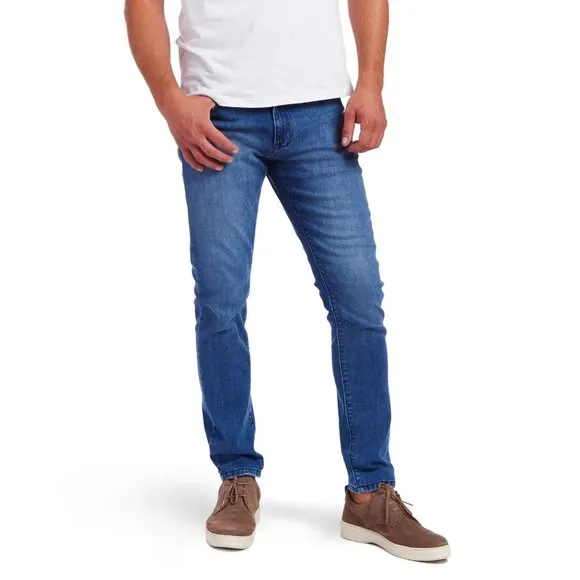 Men's Mott & Bow Slim Skinny Staple Jeans in Medium Blue Wash - Size 34 x 32