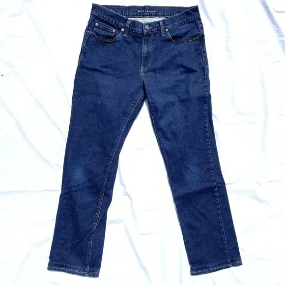 Mott & Bow Mens 32X32 straight leg blue jeans true: 32X31