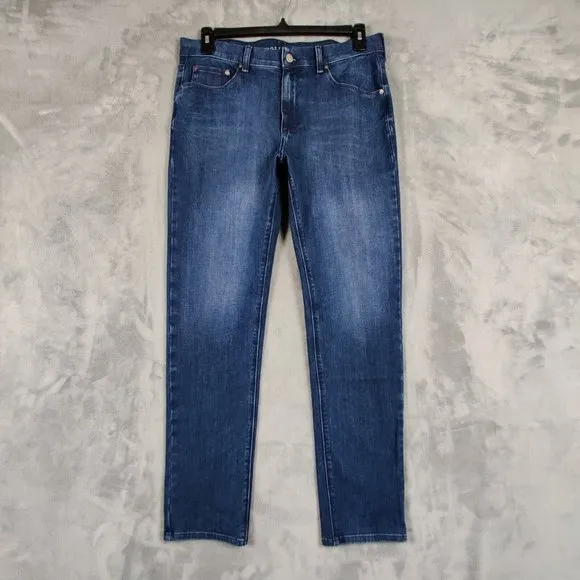 Mott & Bow Jeans Men 34 Blue Slim Tapered Dark Wash Denim Casual Pants 34x32