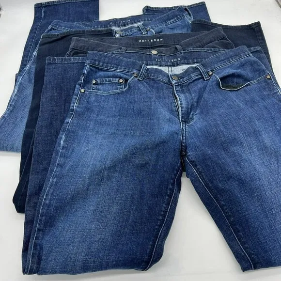 Mott & Bow Jeans Mens 35x34 Straight Dark Wash Lot of (3) blue