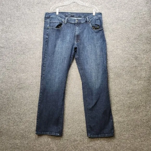 Mott And Bow Jeans Mens 40X32 Blue Straight Leg Medium Washed Stretch Zip Fly