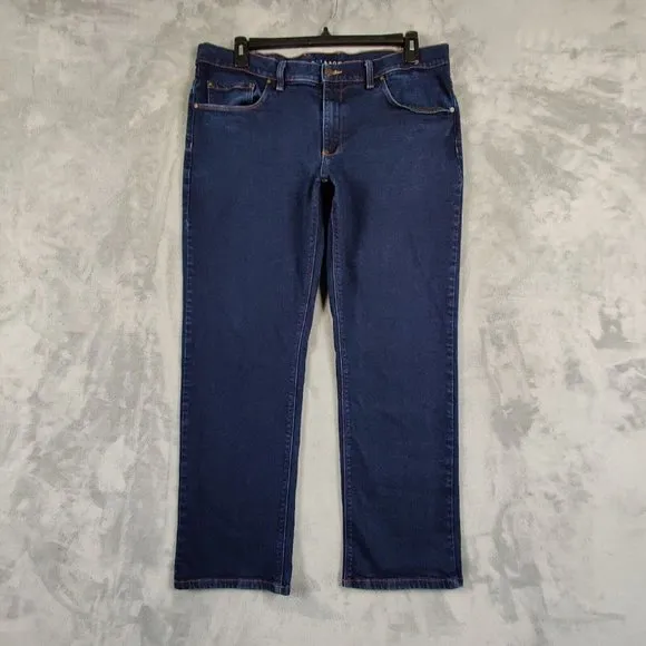 Mott & Bow Jeans Men 38 Blue Straight Dark Wash Denim Casual Pants Solid 38x30