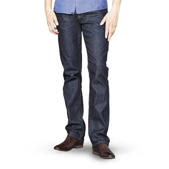 Mott & Bow Men's Straight Leg Mosco Dark Blue Wash Denim Stretch Jeans 35x30