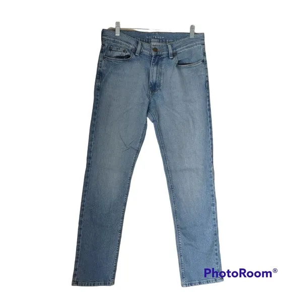 Mott & Bow Light Wash Slim Straight Denim Blue Indigo Low Rise 30x30 Jeans