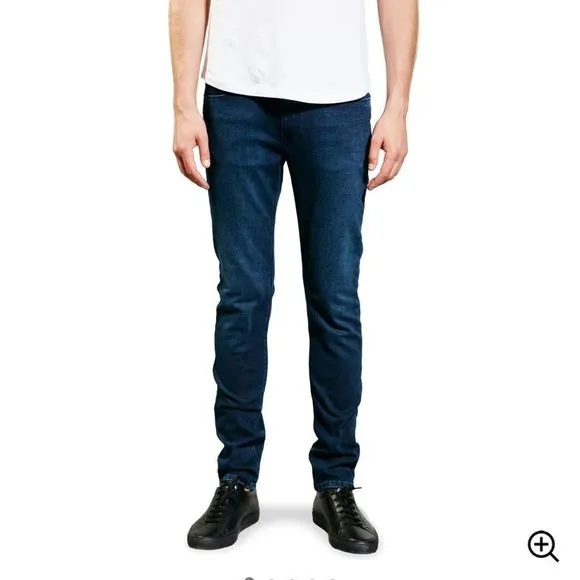 Mott & Bow Men’s “Stone” Luxury Skinny-Fit Jeans. Medium-Dark Blue. 36x32. New
          
      NWT