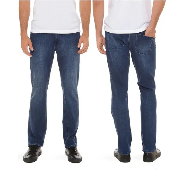 Mott & Bow Jeans 38x32 Straight Leg Broome Medium Blue Denim Stretch $138