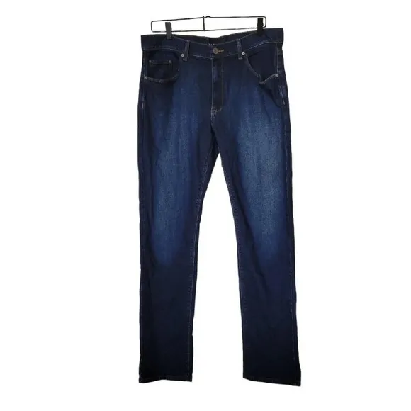 Mott & Bow Slim Benson Jeans Men 36x32 Blue Zip Fly Comfort Stretch